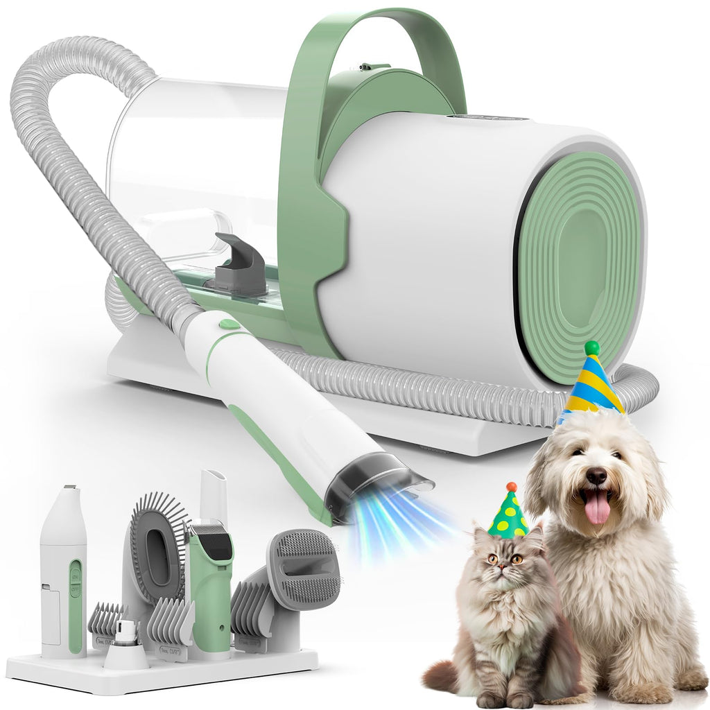 Dog Grooming Vacuum, Pet Grooming Kit with Clipper Nail Trimmer Grinder, 2.5L Dust Cup 7 Grooming Tools 11000Pa Dog Hair Vacuum for Shedding Grooming, Home Cleaning, PG50 Plus