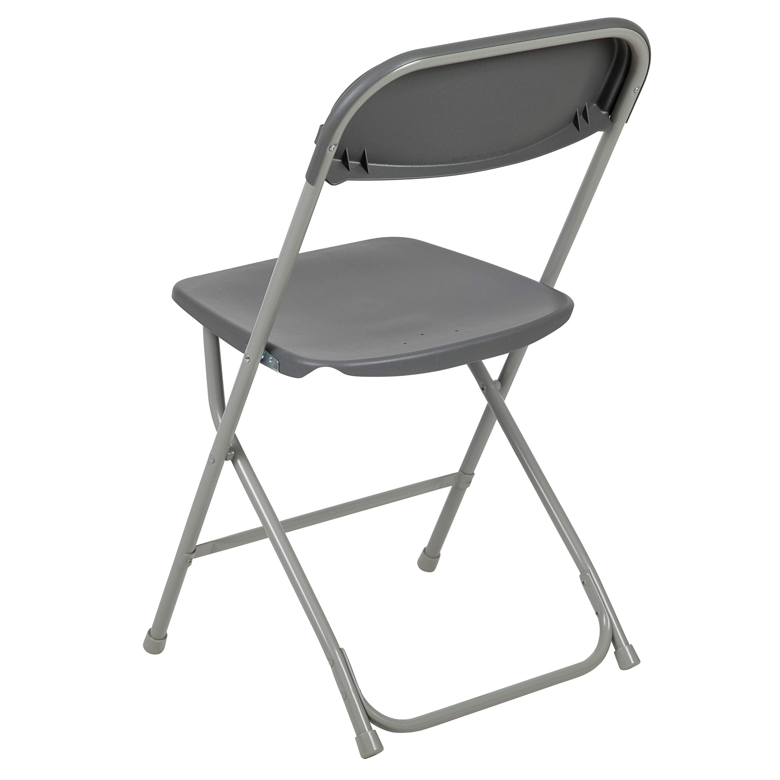 Hercules Series Plastic Folding Chair - Grey - 650LB Weight Capacity Comfortable Event Chair - Lightweight Folding Chair