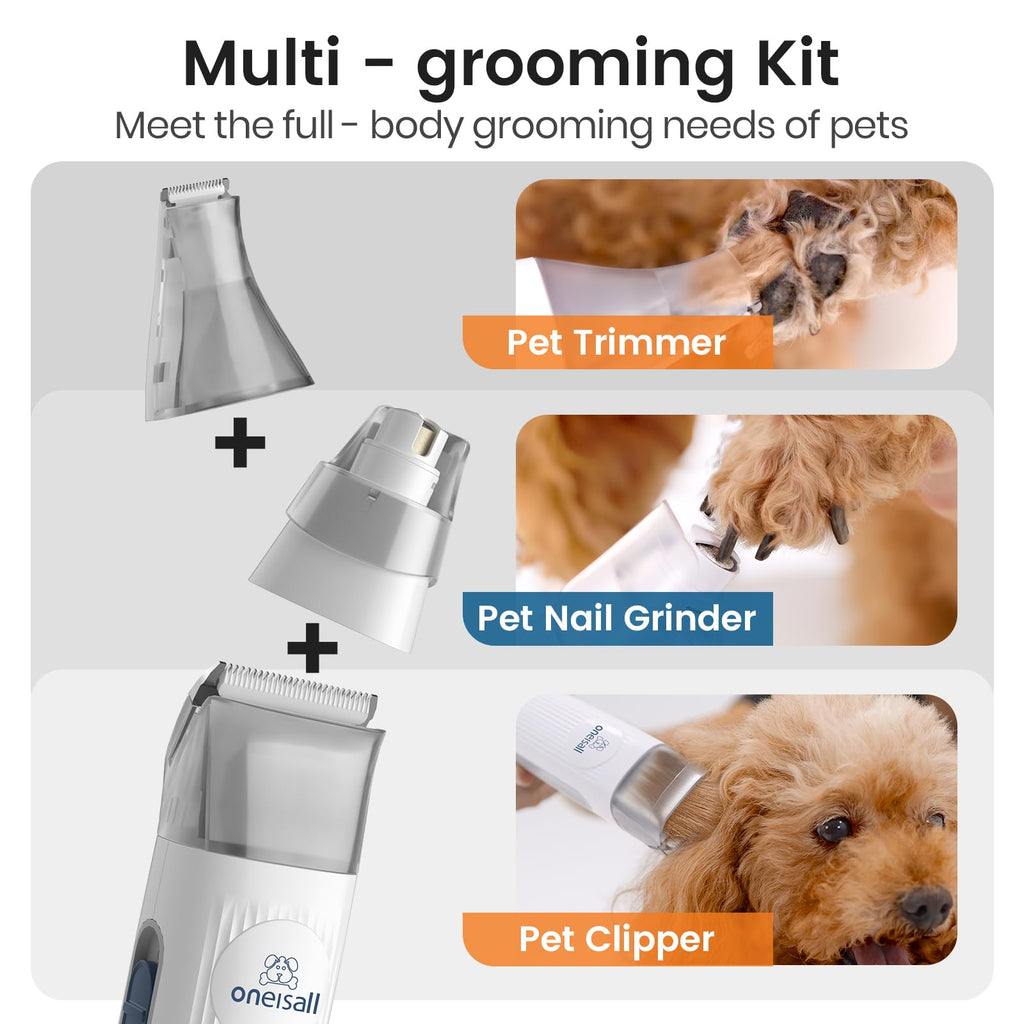 Dog Grooming Vacuum, Pet Grooming Vacuum with Clipper Nail Grinder, 1.5L Dust Cup Dog deshedding Brush with 7 Tools for Shedding Pet Hair, Home Cleaning(Blue)
