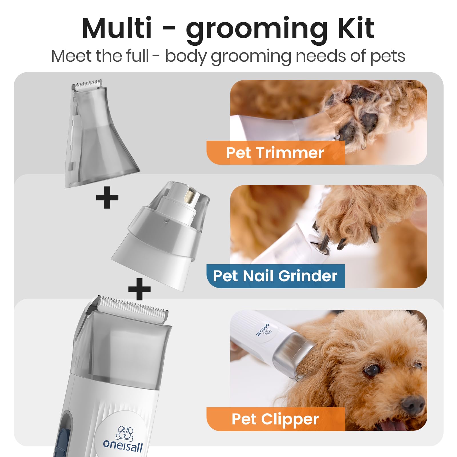 Dog Grooming Vacuum, Pet Grooming Vacuum with Clipper Nail Grinder, 1.5L Dust Cup Dog deshedding Brush with 7 Tools for Shedding Pet Hair, Home Cleaning(Blue)