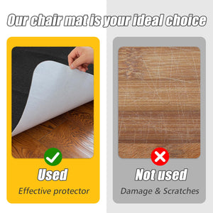 Office Chair Mat for Hardwood Floor,Office Computer Gaming Chair Mat for Tile Floor,Large Floor Protector Rug,Anti-Slip,Easy to Clean,Pure Black(48