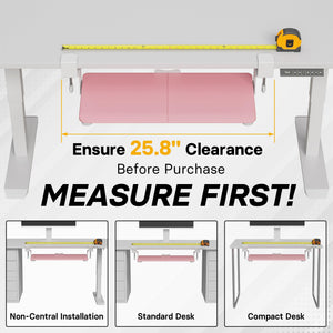 KMT01-PJ Under Desk Keyboard Tray, Pull-Out Keyboard & Mouse Platform with C-Clamp, 20 x 11.8 in Space-Saving Ergonomic Slide-Out Drawer, Pink