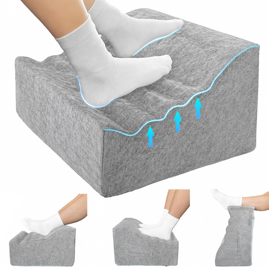 Under Desk Foot Rest, Non-Slip Office Foot Stool for Office & Gaming Chair, Leg Support for All-Day Comfort (Light Gray)