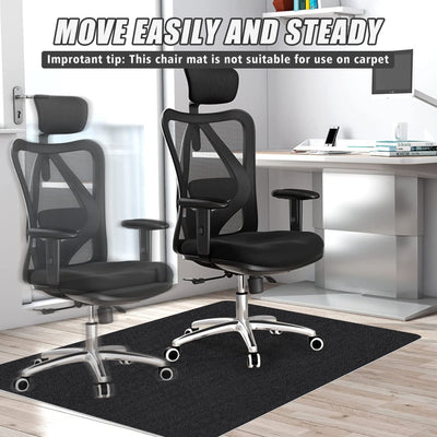 Office Chair Mat for Hardwood Floor,Office Computer Gaming Chair Mat for Tile Floor,Large Floor Protector Rug,Anti-Slip,Easy to Clean,Pure Black(48