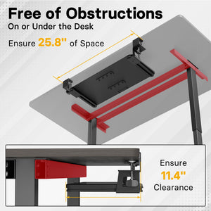 KMT01 Under Desk Keyboard Tray, Pull-Out Keyboard & Mouse Platform with C-Clamp, 25.6 x 11.8 in Space-Saving Ergonomic Slide-Out Drawer, Black