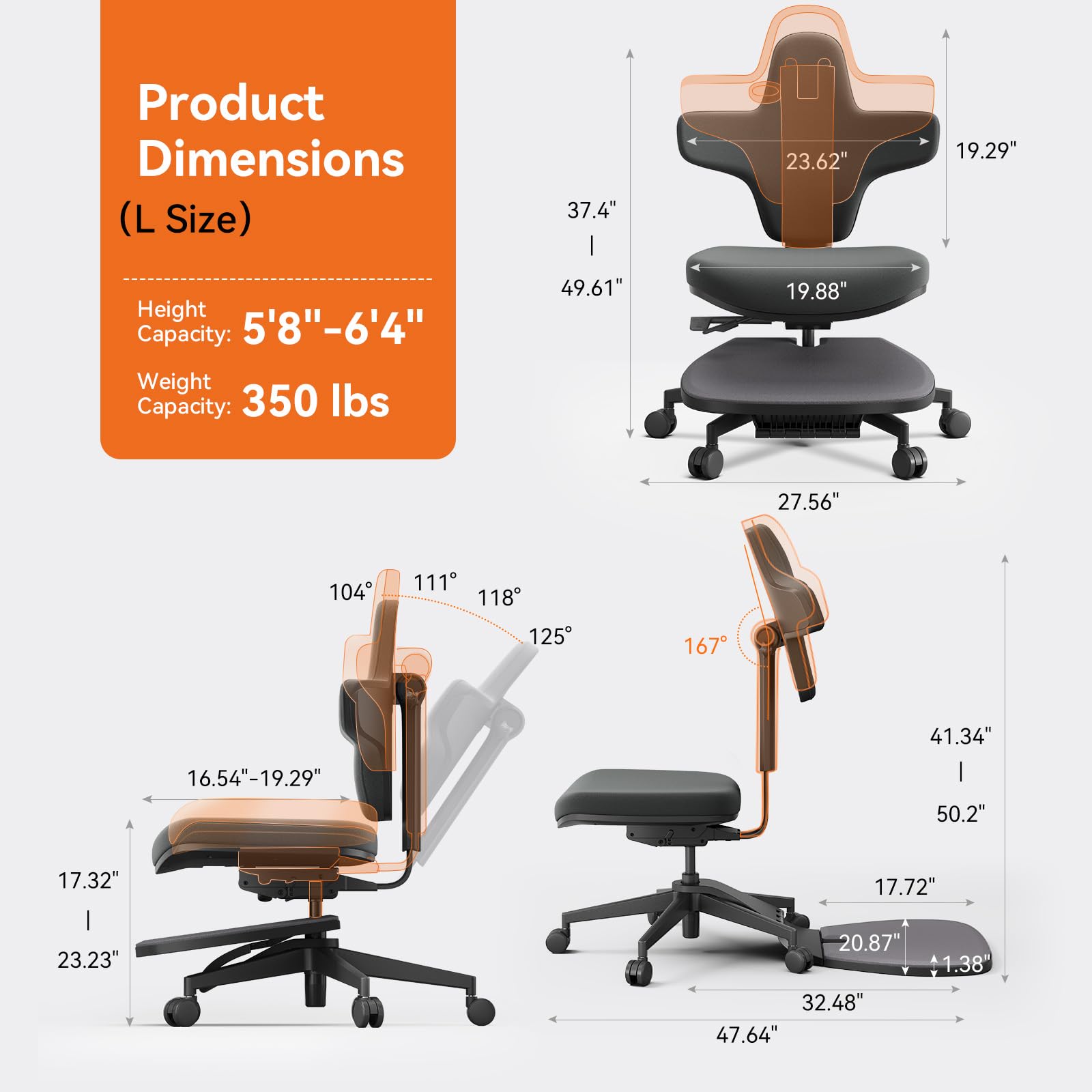 Standing Desk Chair, Standing Mate Chair for Sit-Stand, Ergonomic Leaning Perch Chair with Anti-Fatigue Mat, Standing Stool, Saddle Chair, Height Adjustable Home Office Posture Seat-MT-L-DG