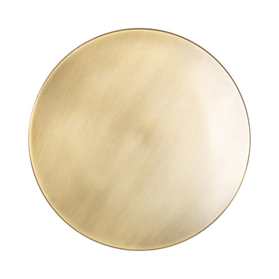 Whelan Modern Metal Round Side Table, 14 x 14 x 24, Antique Brass and Walnut Brown, Transitional Sculptural Indoor Plant Stand for Living Room End Table or Bedroom Nightstand