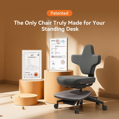 Standing Desk Chair, Standing Mate Chair for Sit-Stand, Ergonomic Leaning Perch Chair with Anti-Fatigue Mat, Standing Stool, Saddle Chair, Height Adjustable Home Office Posture Seat-MT-M-DG