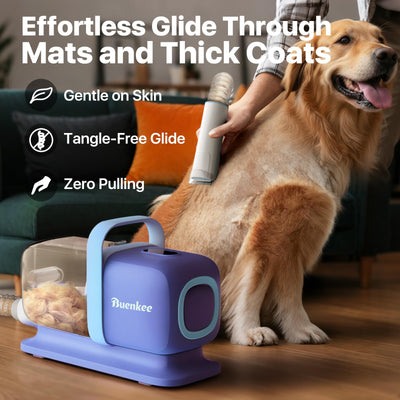 Dog Grooming Kit with Vacuum, 15000Pa Pet Hair Clipper and Shedding Brush, 50dB Low Noise, 2L Capacity, White