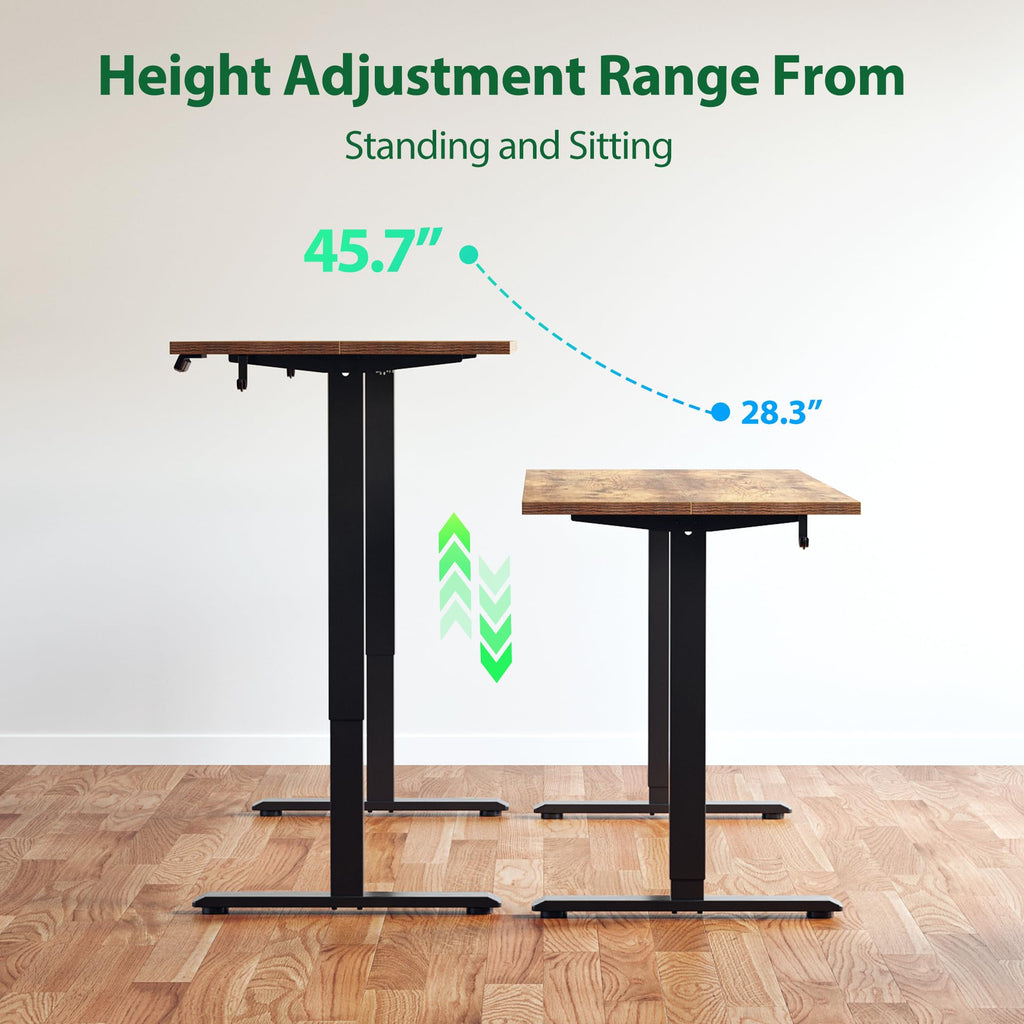 Electric Standing Desk, 71 x 31.5 Inches Height Adjustable Desk, Sit Stand up for Work Office Home, Ergonomic Rising Computer Table with Memory Preset, Rustic Brown