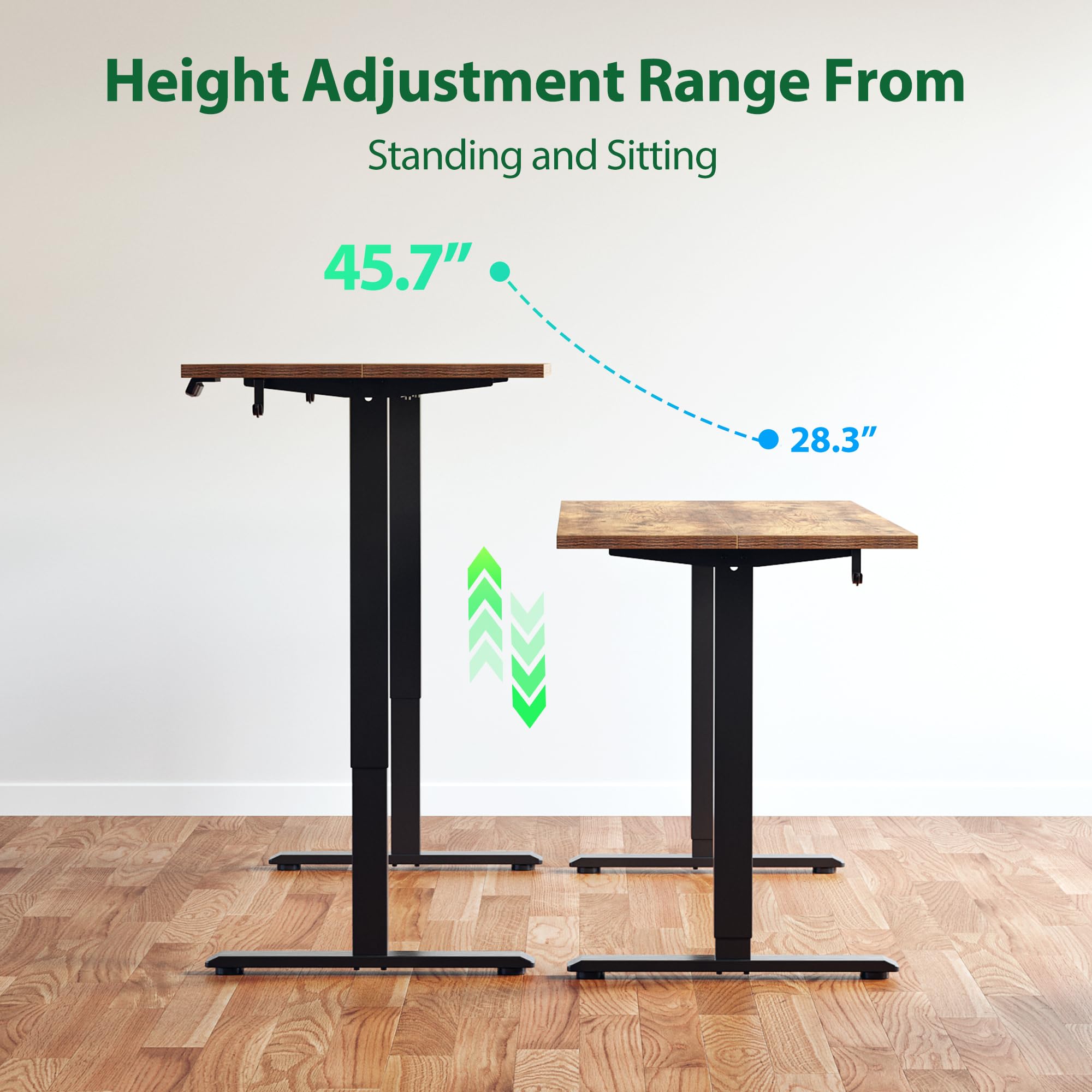 Electric Standing Desk, 71 x 31.5 Inches Height Adjustable Desk, Sit Stand up for Work Office Home, Ergonomic Rising Computer Table with Memory Preset, Rustic Brown