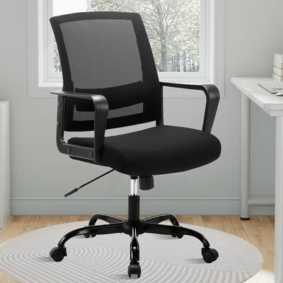 Ergonomic Rolling Mesh Desk Chair with Executive Lumbar Support and Adjustable Swivel Design for Home Office Computer Black 20 Pack