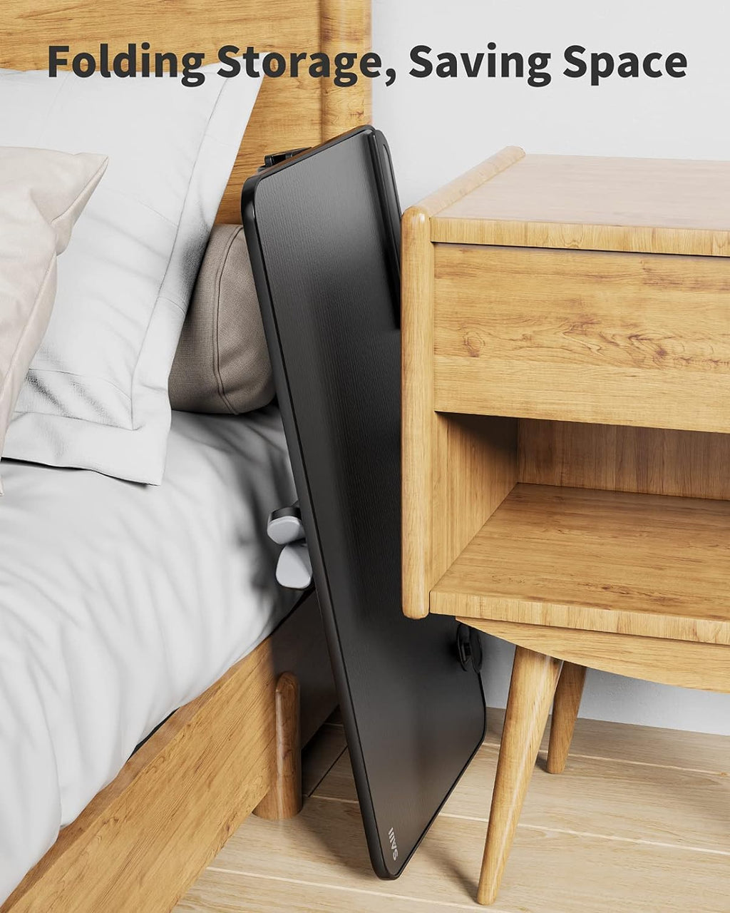 Height & Angle Adjustable Laptop Stand for Bed, Lap Desk Bed Tray Table, Light Weight Foldable Portable Laptop Table for Couch Sofa Chair Floor Desk for Adults, Kids (Black)