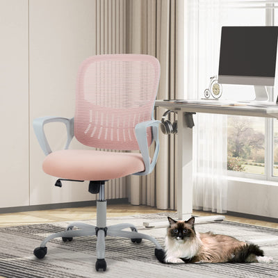 Home Office Managerial Executive Chair with Ergonomic Design, Mid-Back Mesh Swivel, Comfortable Lumbar Support, Comfy Arms for Bedroom,Study,Student
