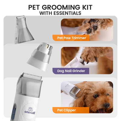 Dog Grooming Vacuum, Pet Grooming Vacuum with Clipper Nail Grinder, 1.5L Dust Cup Dog deshedding Vacuum Brush with 7 Pet Grooming Tools for Shedding Pet Hair, Home Cleaning(Purple)
