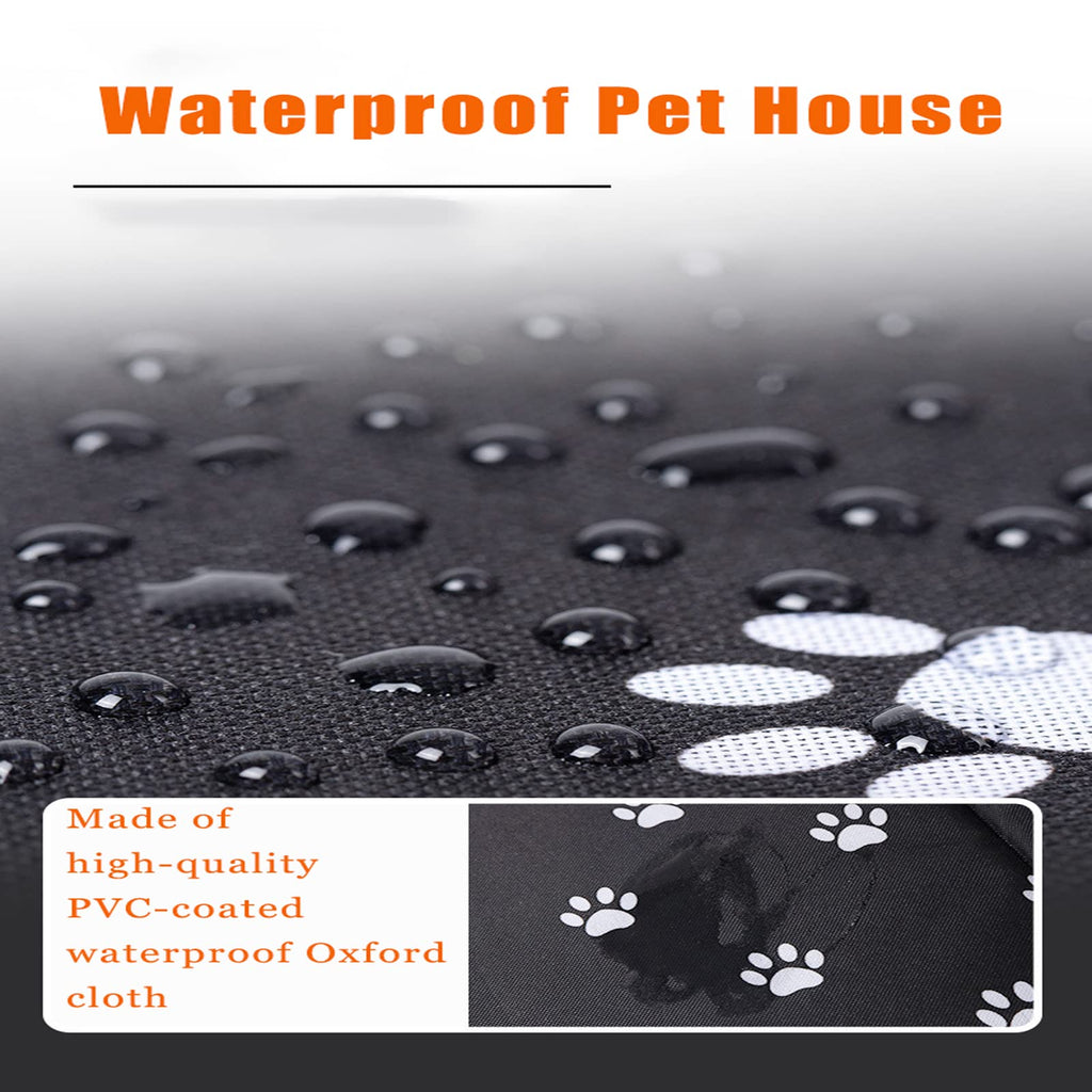 Outdoor Cat House, Cat Houses for Outdoor Cats, Weatherproof Warm and Insulated Cat House with Transparent Curtain Pet House, Stray Cats Shelter