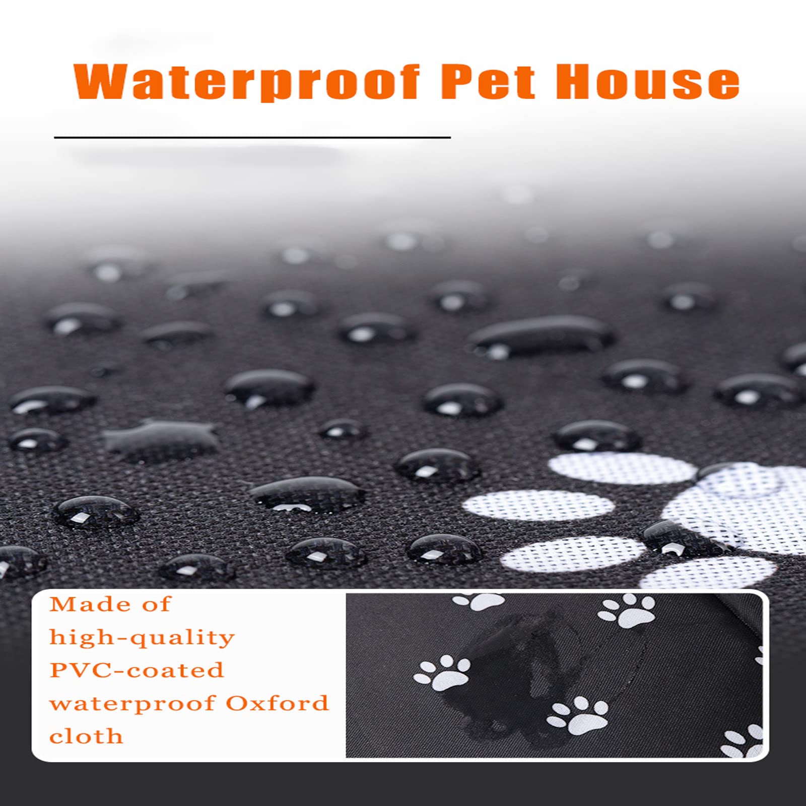 Outdoor Cat House, Cat Houses for Outdoor Cats, Weatherproof Warm and Insulated Cat House with Transparent Curtain Pet House, Stray Cats Shelter