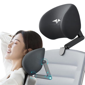 Memory Foam Headrest Attachment for Office Chair, Attachable Chair Head Rest, Desk Chair Neck Support, Elastic Sponge Head Pillow Adjustable Height and Angle (Black)