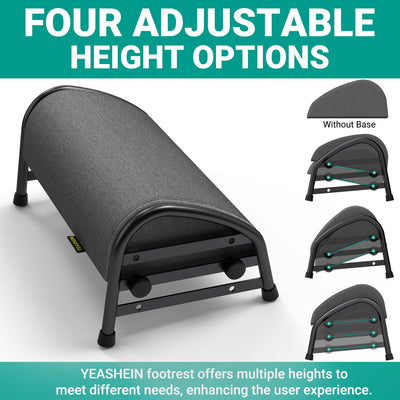 Adjustable Foot Rest for Under Desk at Work, Ergonomic Foot Stools with 7 Positions, Elevated Cushion Under Desk Footrest with Metal Frame, Leg Rest Used for Home, Car, PC Gaming Accessories