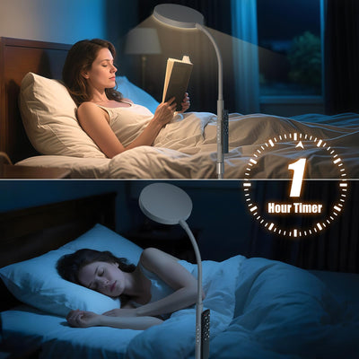 Floor Lamp, Adjustable Height Floor Lamps for Living Room Bedroom, 120 LED Super Bright Standing Lamp Remote Control Dimmable Gooseneck Tall Stand Reading Lamp for Office Craft, Matte Gray