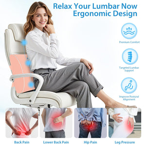 Lumbar Support Pillow for Office Chair, Car & Gaming Chair, Ergonomic Memory Foam Cushion for Back Comfort, Zoned Back Support, Double Adjustable Straps, Breathable Washable Cover, Pink