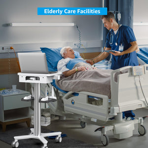 Medical Trolley Cart with Laptop Tray, Mobile Dental Clinic Workstation with Oral Scanner Holder for Hospitals Beauty Salon and Labs