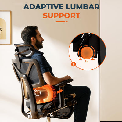 Ergonomic Office Chair High Back Computer Chairs Desk Chair with 2D Lumbar Support/Footrest/3D Headrest/Heavy Duty Metal Base, Comfortable Foam Seat Cushion, ErgoChair Ultra, Black