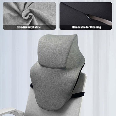 Neck Support for Office Chair，Memory Foam Neck Support Enlarge Head Rest for Office Chair，Washable Cover with Fixed Strap Suitable for Most Office Chairs Without Headrests