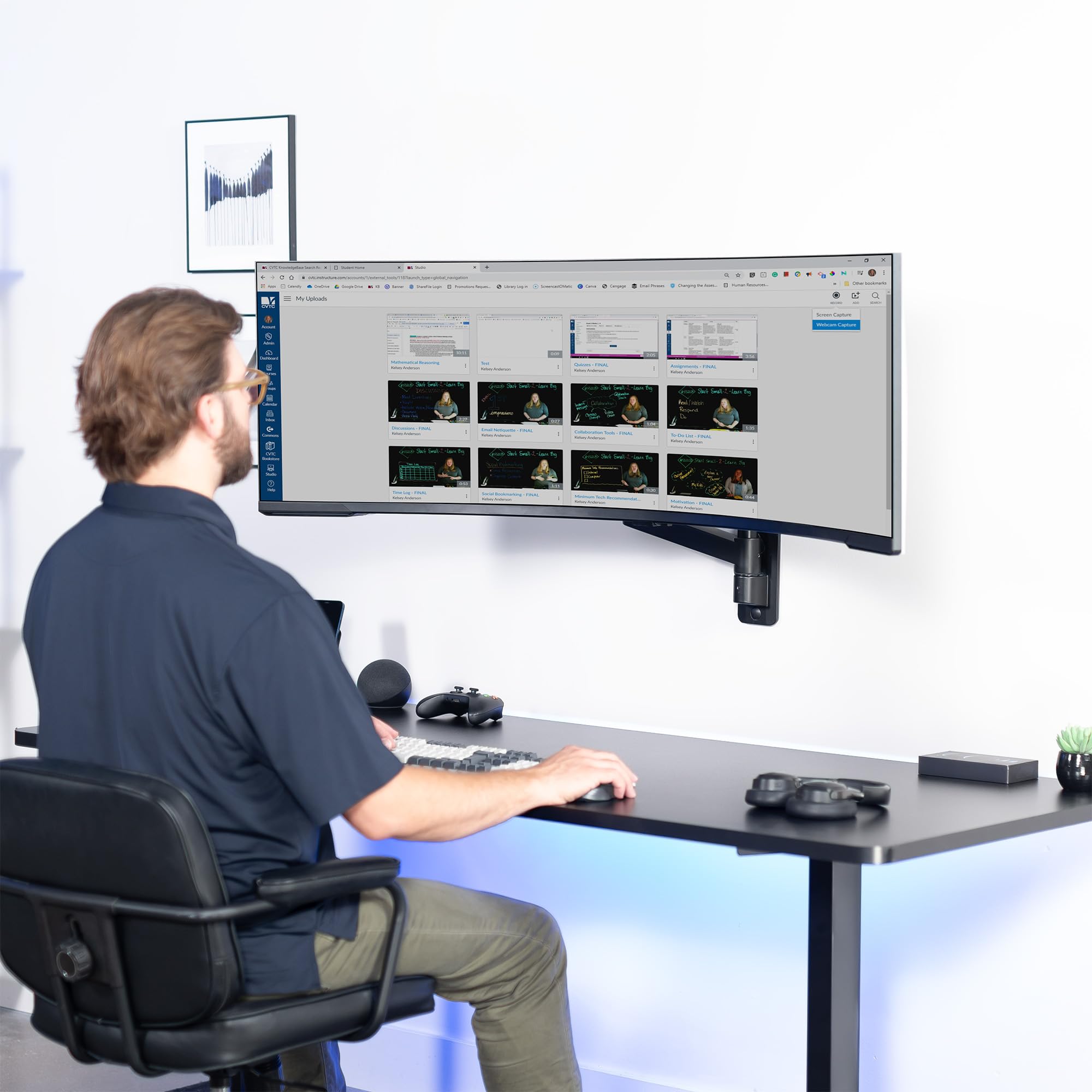VIVO Ultrawide Monitor Wall Mount for up to 57 inch Screens, Holds 59.4 lbs, TV and Monitor Arm Designed for Samsung Odyssey Ark, Neo G9, ViewFinity S9, and More, Black, MOUNT-G57