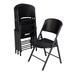 80187 Commercial Grade Folding Chair,  4 Pack, Black