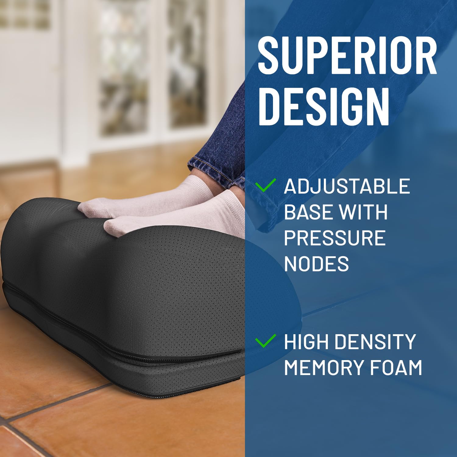 Adjustable Cloud Foot Rest for Under Desk at Work with Pressure Point Nodes - Comfortable Memory Foam Office Foot Stool & Desk Pillow, Gaming & Home Accessories