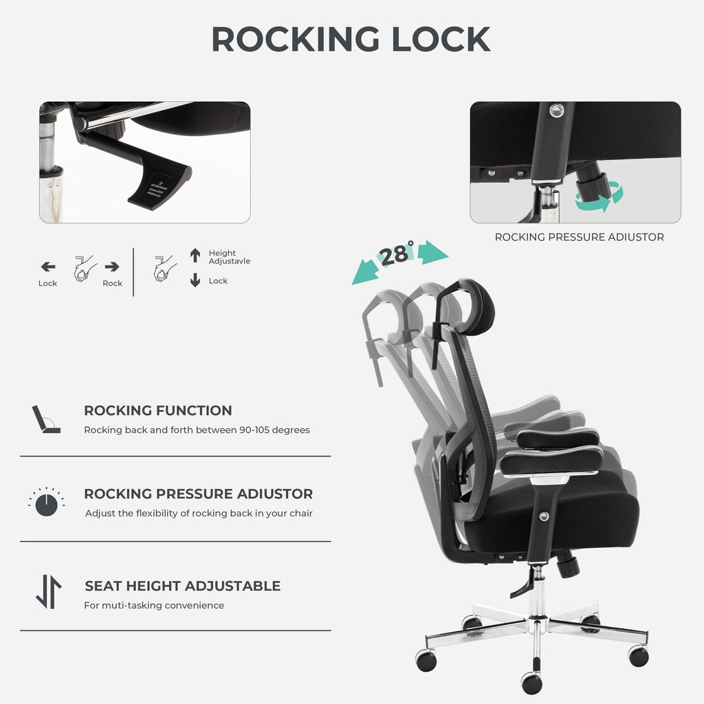 Big and Tall Office Chair 700lbs with Ergonomic W Wide Thick Seat Cushion, Oversized Mesh Desk Chair with Adjustable Lumbar for Heavy People, Computer Chair with 4D Armrest Headrest