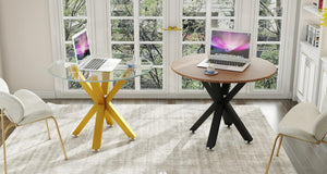 Table Base 28 Inch,Heavy Duty Metal Dining Table Pedestal Base for Glass, Marble, and Wood Tops, Furniture Legs for Home,Kitchen,Office (Gold)