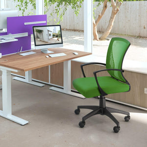 Office Chair Ergonomic Computer Desk Mesh Chair Mid Back Swivel Lumbar Support with Armrest (2, Green)