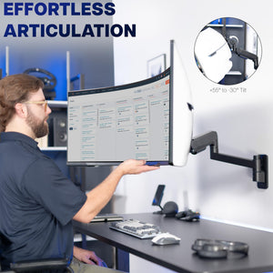 VIVO Ultrawide Monitor Wall Mount for up to 57 inch Screens, Holds 59.4 lbs, TV and Monitor Arm Designed for Samsung Odyssey Ark, Neo G9, ViewFinity S9, and More, Black, MOUNT-G57
