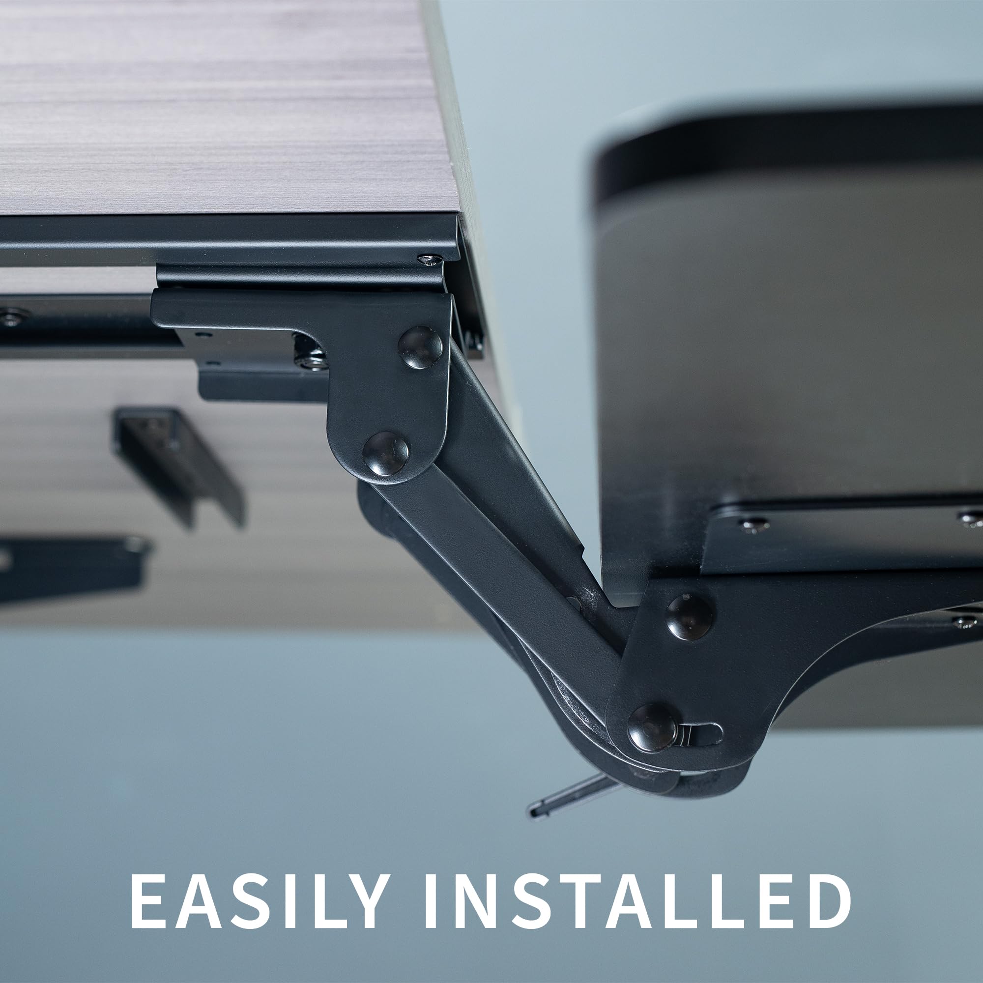 Adjustable Computer Keyboard and Mouse Platform Tray, 34 x 10 inch Ergonomic Under Table Desk Mount Drawer Underdesk Shelf, Black, MOUNT-KB36B