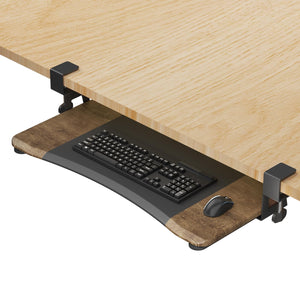Keyboard Tray Under Desk Pull Out with C Clamp Mount, Computer Keyboard & Mouse Tray, 25.6 (30 Including Clamps) x 11.8 inch Slide-Out Platform Computer Drawer for Typing, DSF1C