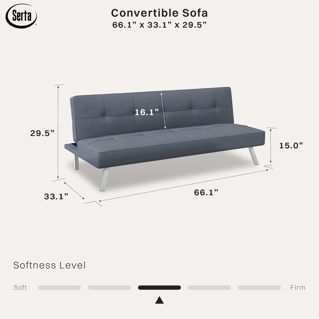Rane Convertible Sofa Lounger Microfiber Light Grey Full