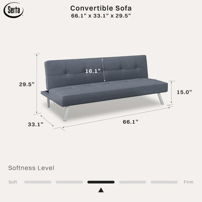 Rane Convertible Sofa Lounger Microfiber Light Grey Full