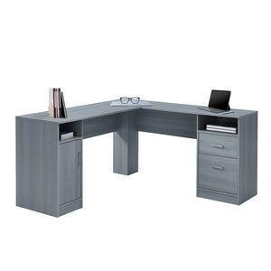 Functional L-Shaped Computer Desk with storage, L is ⁠59.5