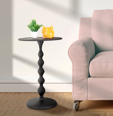 Round Metal End Tables for Living Room, Modern Metal Accent, Modern Side Table, Bedroom Nightstand, Small Coffee, Space-Saving, Easy Assembly 14.5