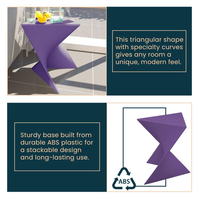 Modern Purple Accent Side Table - Stylish Side Vanity Table for Bedroom & Living Room