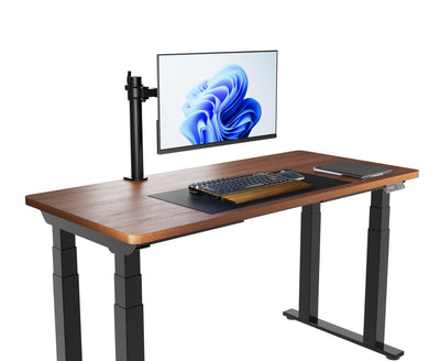 Single Computer Monitor Stand with Cable Management, Height Adjustable VESA Desk Arm Mount, Fully Adjustable Tilt and Rotation, Steel, Black, Fits 13-30
