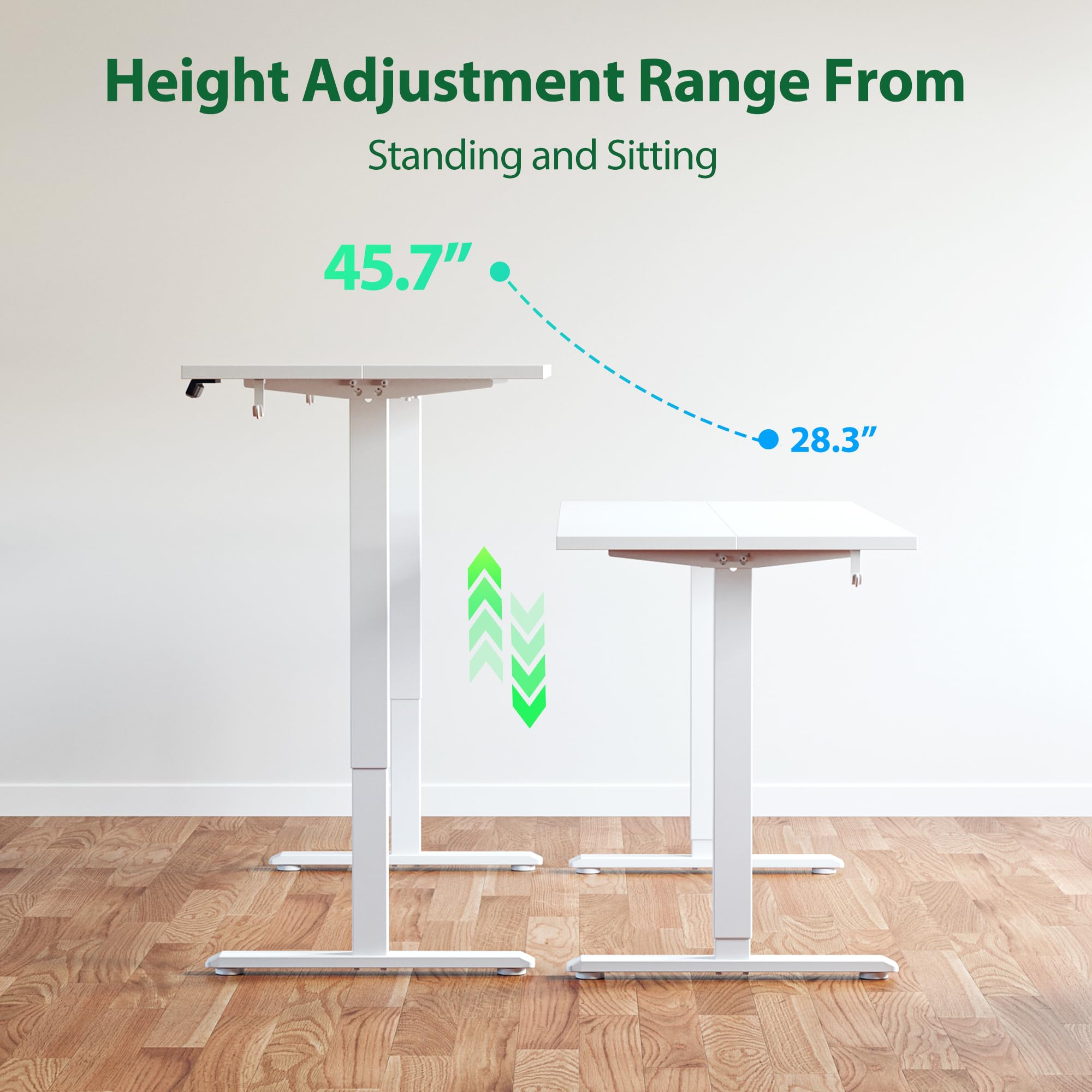 Electric Standing Desk, 71 x 31.5 Inches Height Adjustable Desk, Sit Stand up for Work Office Home, Ergonomic Rising Computer Table with Memory Preset, White