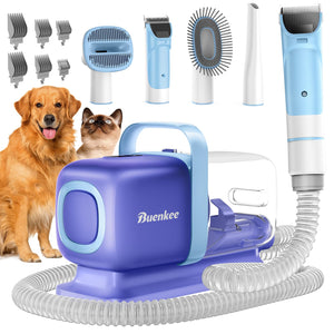 Dog Grooming Kit with Vacuum, 15000Pa Pet Hair Clipper and Shedding Brush, 50dB Low Noise, 2L Capacity, White