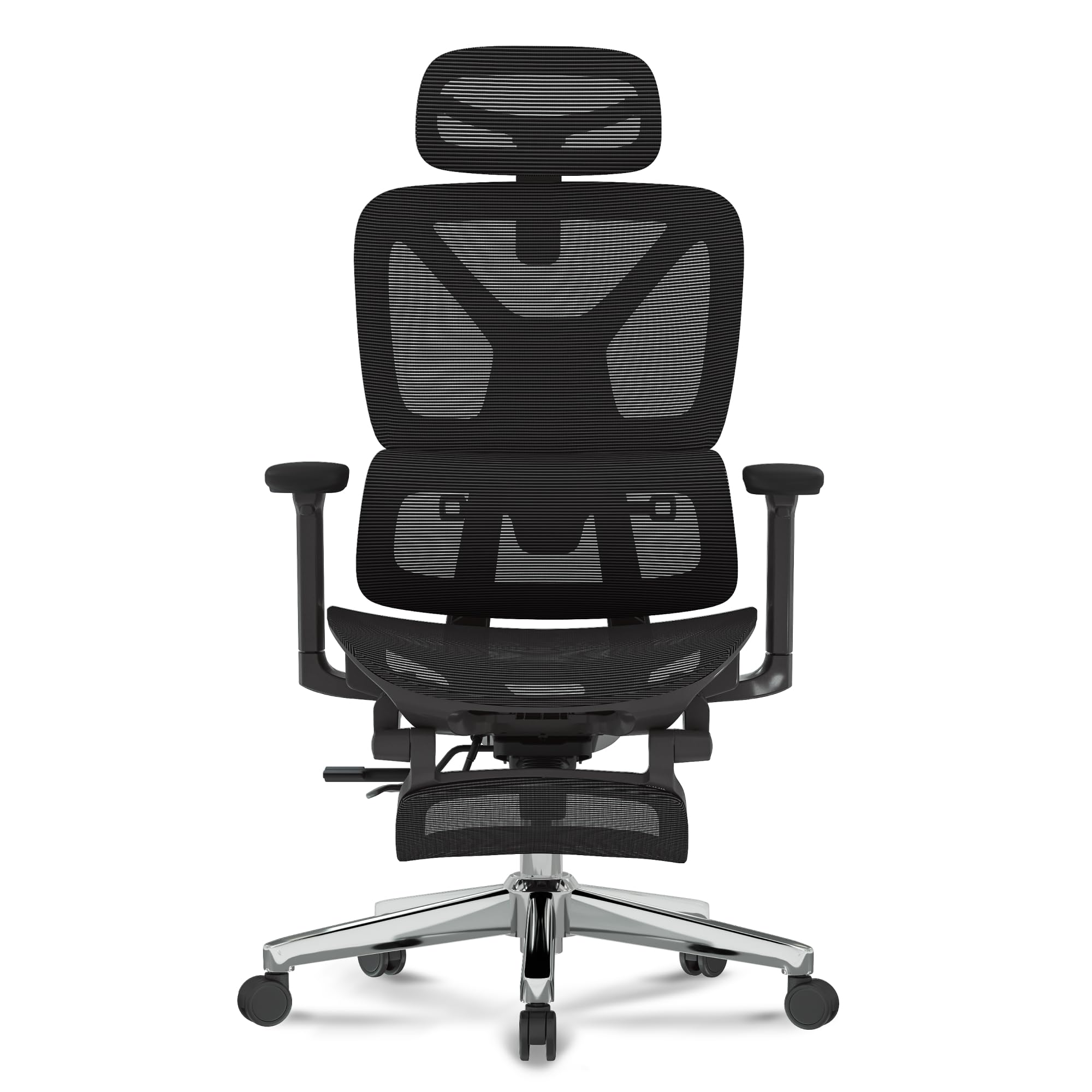 Big and Tall Ergonomic Office Chair Swivel Computer Chairs Desk Chair with 2D Dynamic Lumbar Support/Footrest/3D Headrest/Heavy Duty Metal Base, Mesh Seat Cushion, ErgoChair Ultra, Black