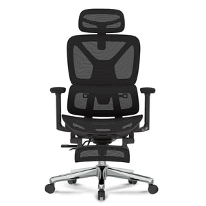 Big and Tall Ergonomic Office Chair Swivel Computer Chairs Desk Chair with 2D Dynamic Lumbar Support/Footrest/3D Headrest/Heavy Duty Metal Base, Mesh Seat Cushion, ErgoChair Ultra, Black