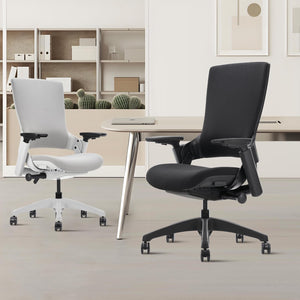Swivel Executive Computer Chair with 3D Armrest and Lumbar Support, Adjustable Ergonomic Fabric Backrest Task Chair for Home Office Conference Room