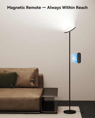 LED Floor Lamp – Super Bright Torchiere with Remote & Foot Switch, Stepless Dimmable Tall Standing Lamp, 69