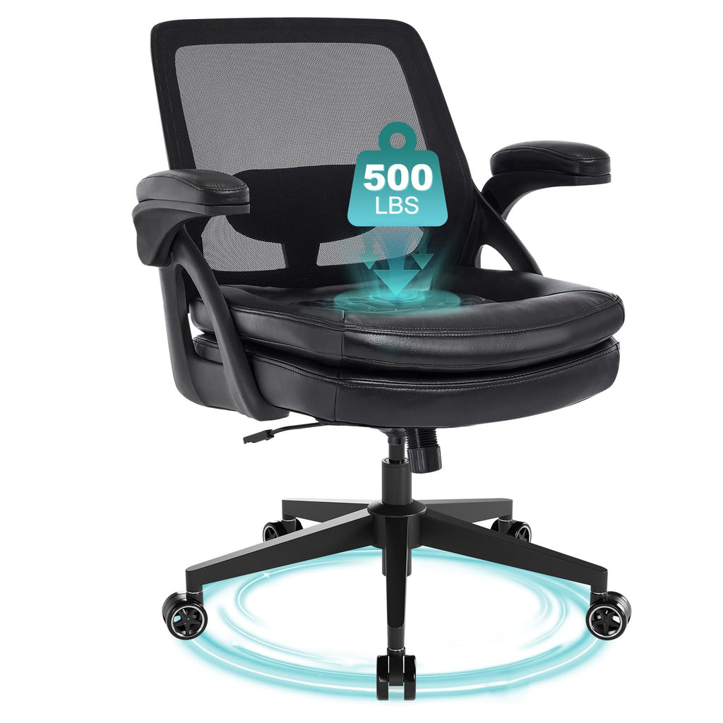 Big and Tall Office Chair, 500lbs Heavy Duty Ergonomic Mesh, Black